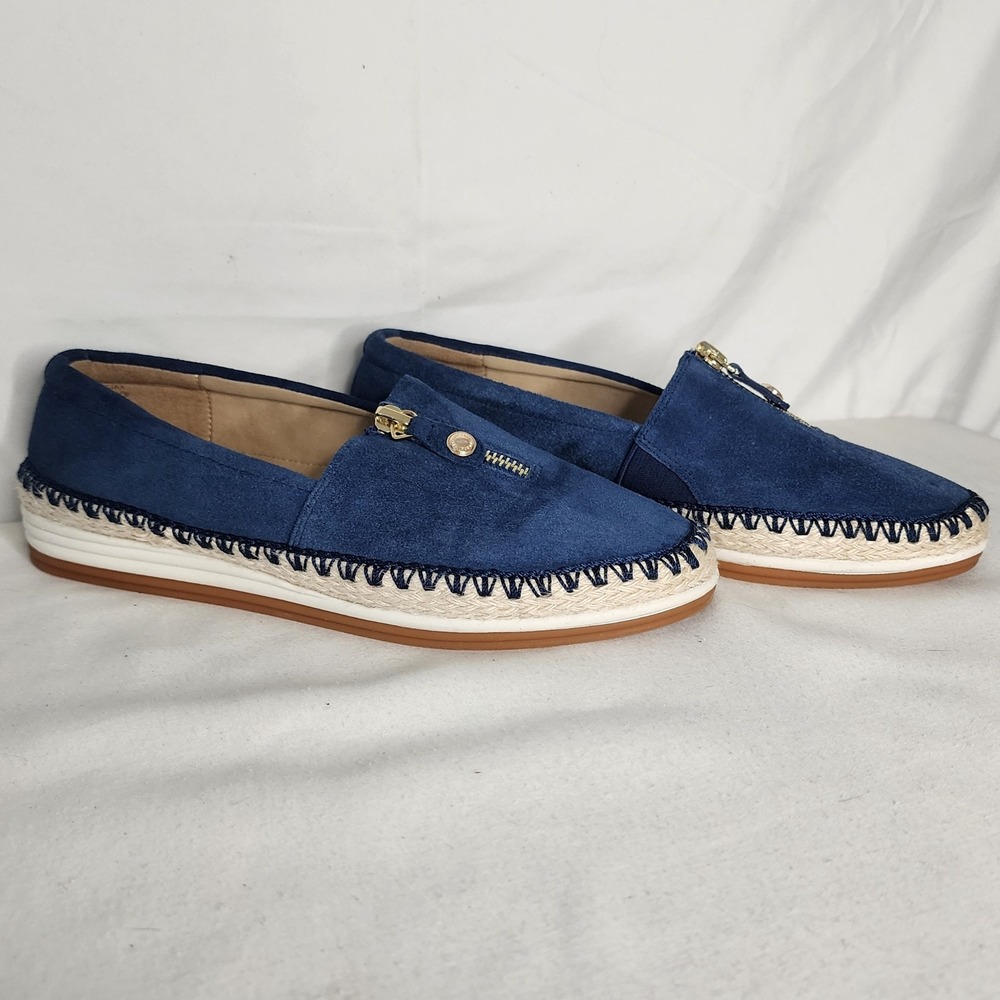 Anne Klein Espadrille Slip On Loafers Comfort Casual Shoes Blue 7.5M